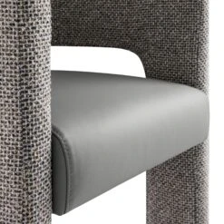 Greenwich Grey & Blue Textured Fabric And Grey Faux Leather Seat Dining Chair 20 Greenwich Grey & Blue Textured Fabric And Grey Faux Leather Seat Dining Chair -Daals DCH 2259 B detail3