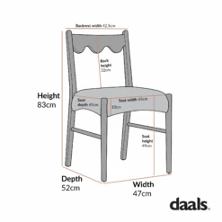 Ludlow Set Of 2 Dining Chairs, Ecru Boucle | Natural Oak Frame -Daals DCH 240 2P CHART 1