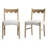 Ludlow Set Of 2 Dining Chairs, Ecru Boucle | Natural Oak Frame