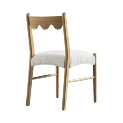 Ludlow Set Of 2 Dining Chairs, Ecru Boucle | Natural Oak Frame -Daals DCH 240 NAT ECRUBOU 2P WB5