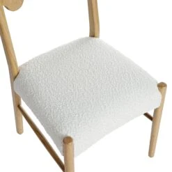 Ludlow Set Of 2 Dining Chairs, Ecru Boucle | Natural Oak Frame -Daals DCH 240 NAT ECRUBOU 2P detail2