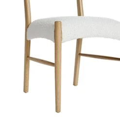 Ludlow Set Of 2 Dining Chairs, Ecru Boucle | Natural Oak Frame -Daals DCH 240 NAT ECRUBOU 2P detail3