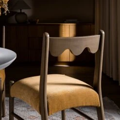 Ludlow Set Of 2 Dining Chairs, Spiced Honey Chenille | Silver Oak -Daals DCH 240 SILK FENNCHEN 2P scene4