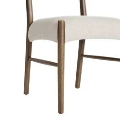 Ludlow Set Of 2 Dining Chairs, Oatmeal Fabric | Silver Oak Frame -Daals DCH 240 SILK OATFAB 2P detail3