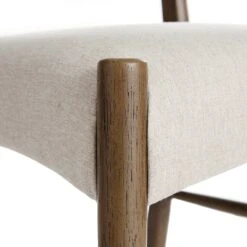 Ludlow Set Of 2 Dining Chairs, Oatmeal Fabric | Silver Oak Frame -Daals DCH 240 SILK OATFAB 2P detail4