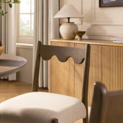 Ludlow Set Of 2 Dining Chairs, Oatmeal Fabric | Silver Oak Frame -Daals DCH 240 SILK OATFAB 2P scene3