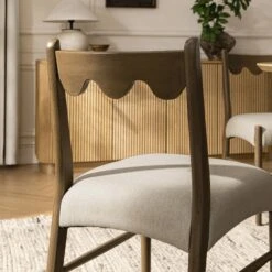 Ludlow Set Of 2 Dining Chairs, Oatmeal Fabric | Silver Oak Frame -Daals DCH 240 SILK OATFAB 2P scene5