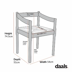 Minley 2-in-1 Carver Chair, Black Matte -Daals DCH 242 CHART 3