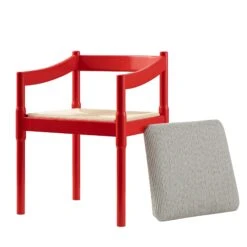 Minley 2-in-1 Carver Chair, Red High Gloss -Daals DCH 242 RED GLOS WB3