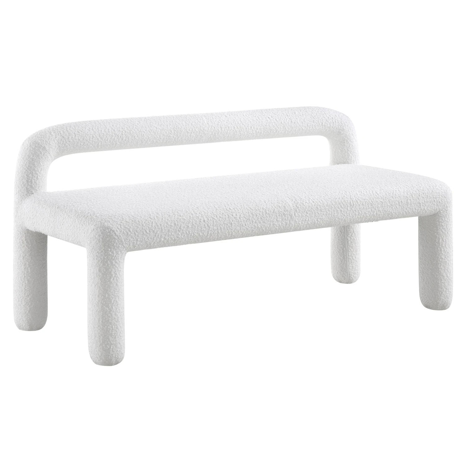 Libby Light White Boucle 3 Seater Dining Bench 3 Libby Light White Boucle 3 Seater Dining Bench - Image 3