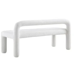 Libby Light White Boucle 3 Seater Dining Bench 16 Libby Light White Boucle 3 Seater Dining Bench -Daals DCH 4320 WHITE BOUCLE WB4