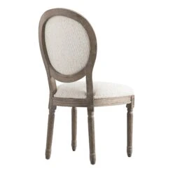 Lainston Set Of 2 Classic Weathered Oak Dining Chairs, Beige Textured Fabric -Daals DCH 88 BEIGEWOV WTH 2P WB5