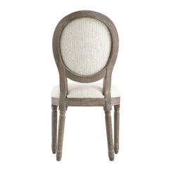 Lainston Set Of 2 Classic Weathered Oak Dining Chairs, Beige Textured Fabric -Daals DCH 88 BEIGEWOV WTH 2P WB6