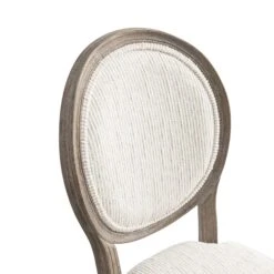 Lainston Set Of 2 Classic Weathered Oak Dining Chairs, Beige Textured Fabric -Daals DCH 88 BEIGEWOV WTH 2P detail1