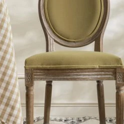 Lainston Set Of 2 Classic Weathered Oak Dining Chairs, Fudge Velvet -Daals DCH 88 FUDGEVEL WTH 2P scene3