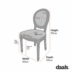 Lainston Set Of 2 Classic Weathered Oak Dining Chairs, Fudge Velvet -Daals DCH 88 WTH 2P CHART 1