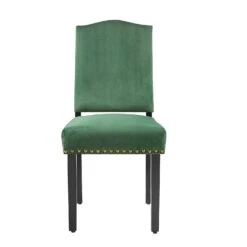 Draycott Set Of 2 Pine Green Velvet Dining Chairs -Daals DCH LW8113 GREENVEL 2P WB3