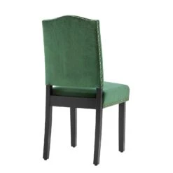 Draycott Set Of 2 Pine Green Velvet Dining Chairs -Daals DCH LW8113 GREENVEL 2P WB5