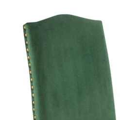 Draycott Set Of 2 Pine Green Velvet Dining Chairs -Daals DCH LW8113 GREENVEL 2P detail1
