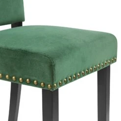 Draycott Set Of 2 Pine Green Velvet Dining Chairs -Daals DCH LW8113 GREENVEL 2P detail2