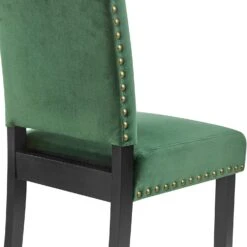 Draycott Set Of 2 Pine Green Velvet Dining Chairs -Daals DCH LW8113 GREENVEL 2P detail3