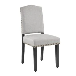 Draycott Set Of 2 Grey Fabric Dining Chairs -Daals DCH LW8113 GREYFAB 2P WB2