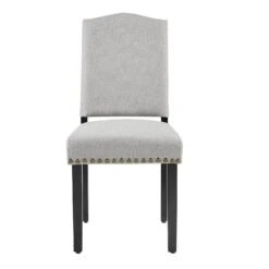 Draycott Set Of 2 Grey Fabric Dining Chairs -Daals DCH LW8113 GREYFAB 2P WB3