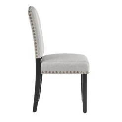 Draycott Set Of 2 Grey Fabric Dining Chairs -Daals DCH LW8113 GREYFAB 2P WB4