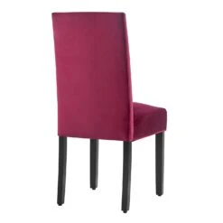 Maidwell Set Of 2 Crimson Red Velvet Dining Chairs -Daals DCH LW8116 REDVEL 2P WB5
