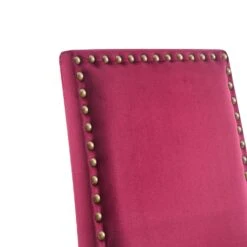 Maidwell Set Of 2 Crimson Red Velvet Dining Chairs -Daals DCH LW8116 REDVEL 2P detail1