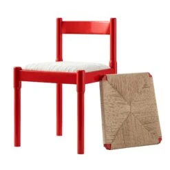Minley 2-in-1 Dining Chair, Red High Gloss -Daals DHC 241 RED GLOS WB3