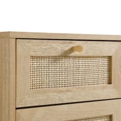 Frances Woven Rattan 1-Door Bathroom Cabinet, Natural -Daals FT BAC 01 NAT detail1