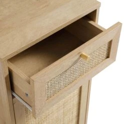 Frances Woven Rattan 1-Door Bathroom Cabinet, Natural -Daals FT BAC 01 NAT detail2