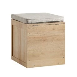 Frances Woven Rattan Single Storage Stool With Cushion, Natural 18 Frances Woven Rattan Single Storage Stool With Cushion, Natural -Daals FT BENCH 02 NAT WB4