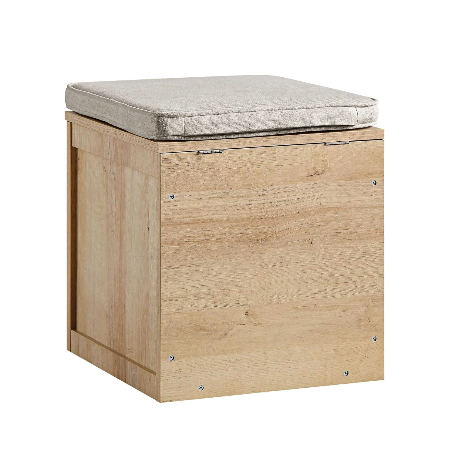 Frances Woven Rattan Single Storage Stool With Cushion, Natural 7 Frances Woven Rattan Single Storage Stool With Cushion, Natural - Image 7