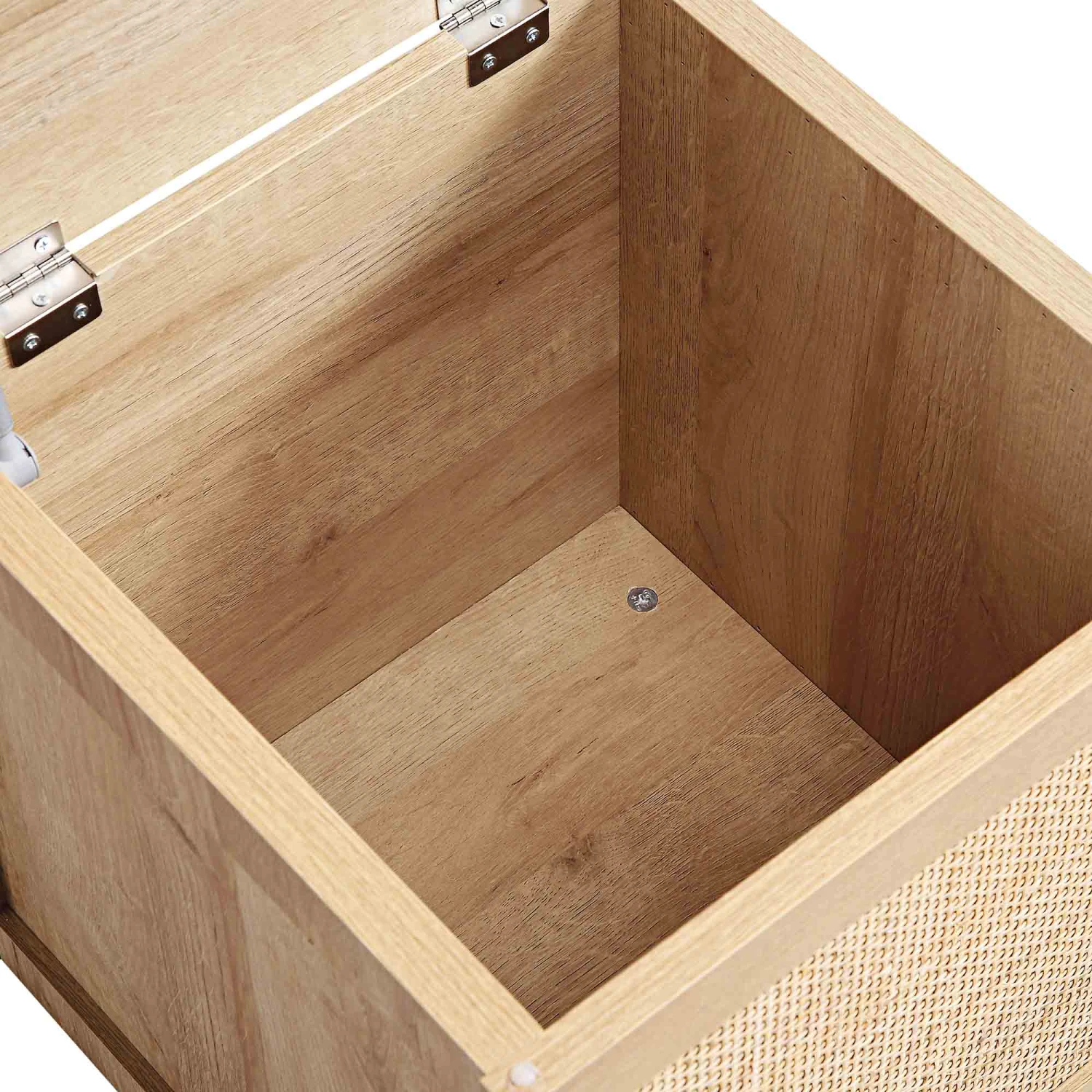 Frances Woven Rattan Single Storage Stool With Cushion, Natural 10 Frances Woven Rattan Single Storage Stool With Cushion, Natural - Image 10