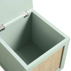 Frances Woven Rattan Single Storage Stool With Cushion, Mint -Daals FT BENCH 02 SAGE detail3