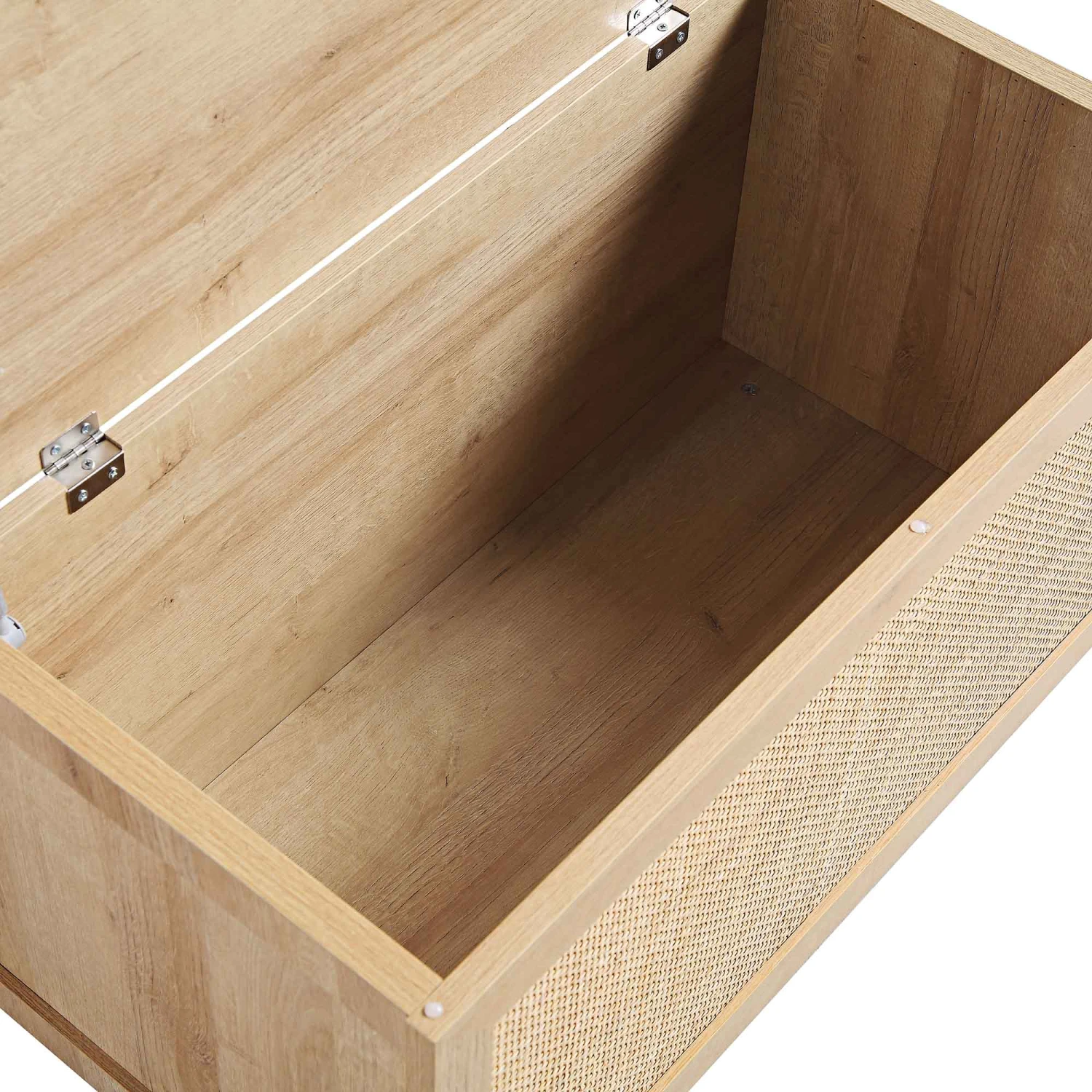 Frances Woven Rattan Double Storage Stool With Cushion, Natural 12 Frances Woven Rattan Double Storage Stool With Cushion, Natural - Image 12