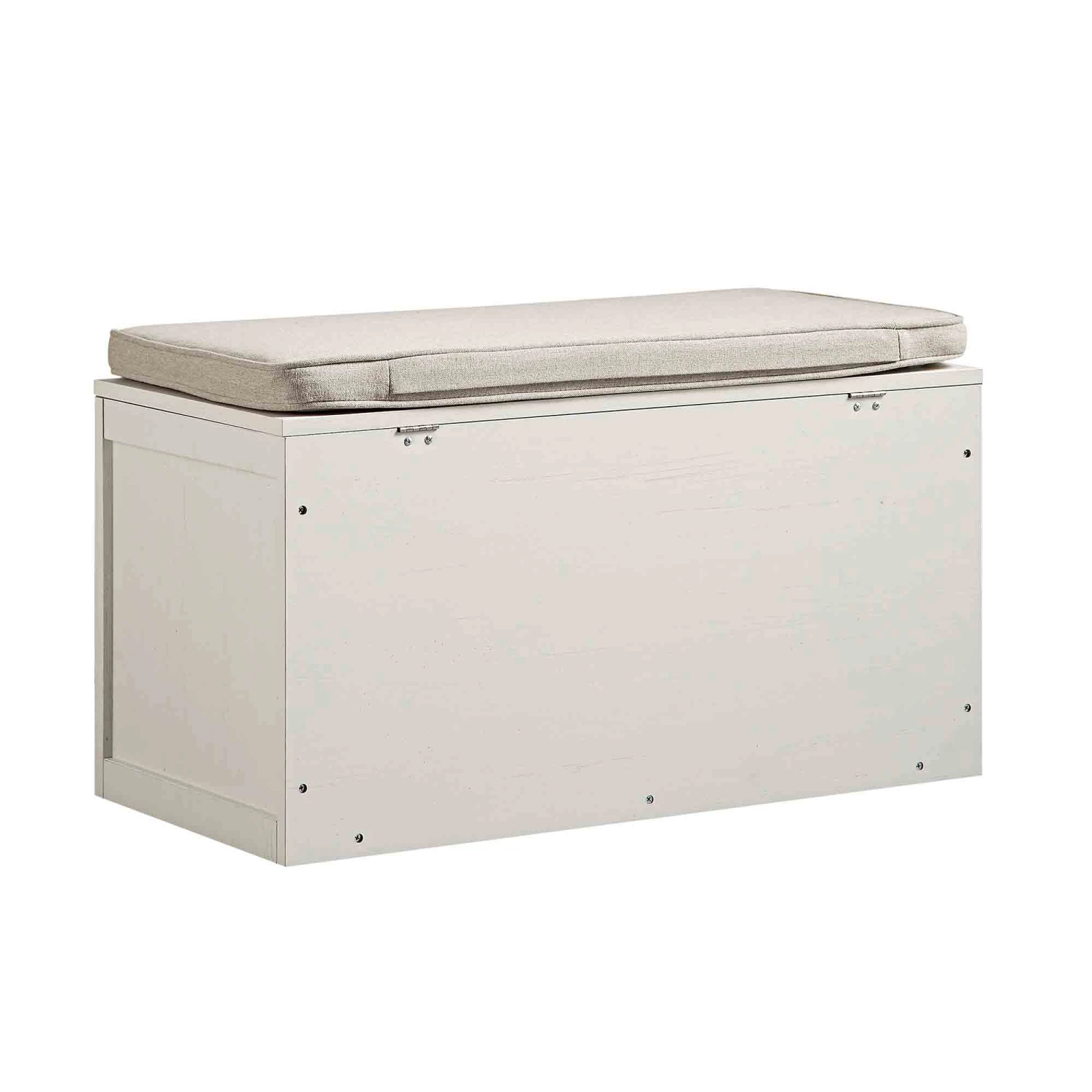 Frances Woven Rattan Double Storage Stool With Cushion, White 10 Frances Woven Rattan Double Storage Stool With Cushion, White - Image 10