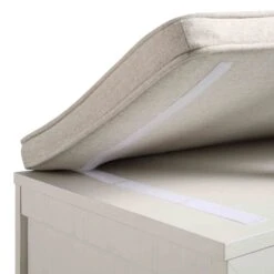 Frances Woven Rattan Double Storage Stool With Cushion, White 28 Frances Woven Rattan Double Storage Stool With Cushion, White -Daals FT BENCH 03 WHITE detail4