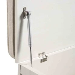 Frances Woven Rattan Double Storage Stool With Cushion, White 29 Frances Woven Rattan Double Storage Stool With Cushion, White -Daals FT BENCH 03 WHITE detail5