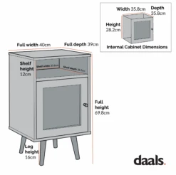 Frances Woven Rattan 1-Door Bedside Table In Mint 15 Frances Woven Rattan 1-Door Bedside Table In Mint -Daals FT BST 001 CHART 2