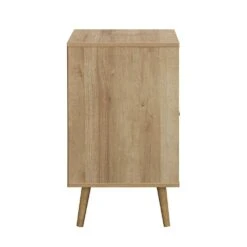 Frances Woven Rattan 1-Door Bedside Table In Natural Colour -Daals FT BST 001 NATURAL WB4