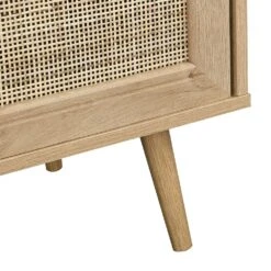 Frances Woven Rattan 1-Door Bedside Table In Natural Colour -Daals FT BST 001 NATURAL detail2
