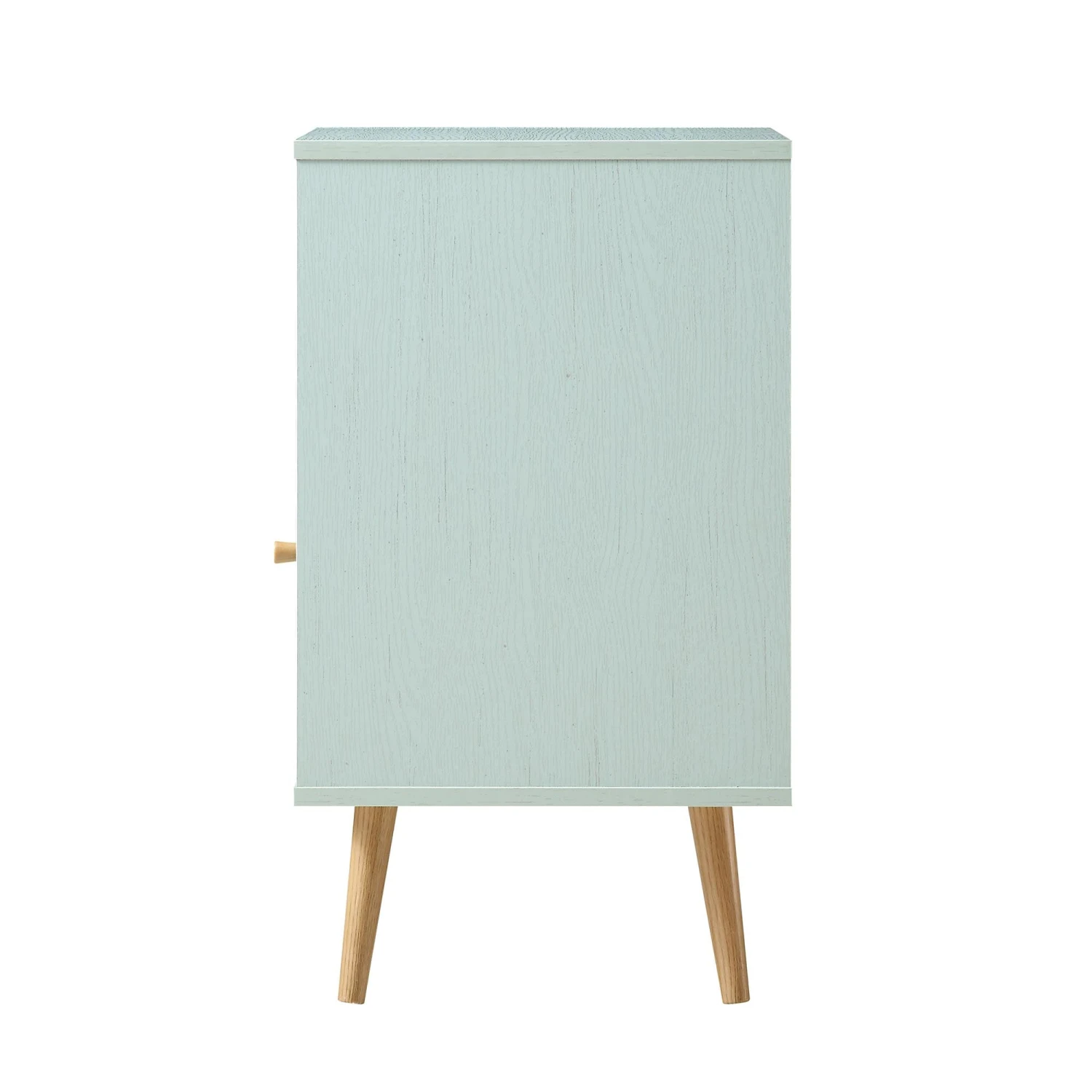 Frances Woven Rattan 1-Door Bedside Table In Mint 8 Frances Woven Rattan 1-Door Bedside Table In Mint - Image 8
