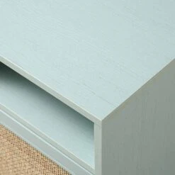 Frances Woven Rattan 1-Door Bedside Table In Mint 20 Frances Woven Rattan 1-Door Bedside Table In Mint -Daals FT BST 001 SAGE detail2