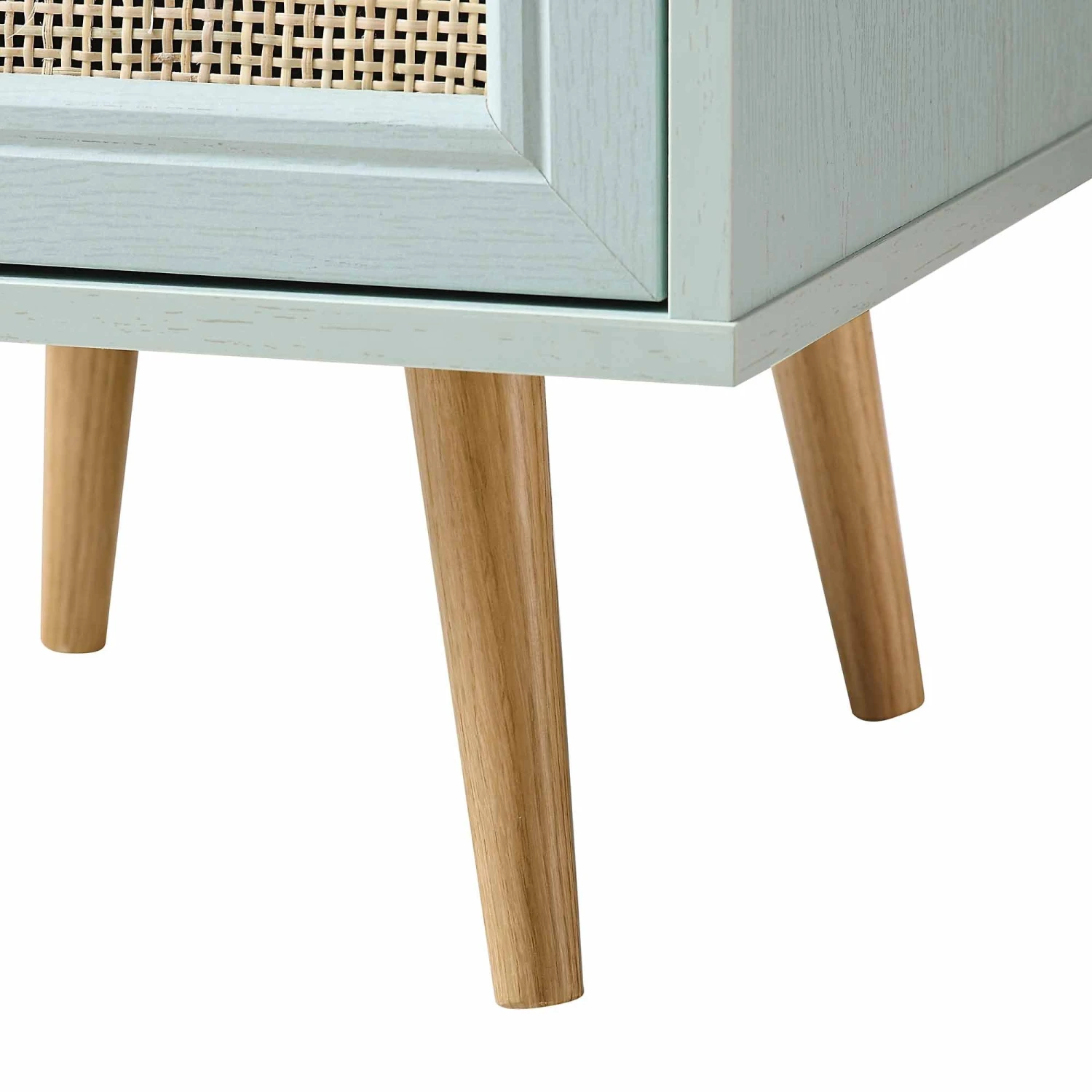Frances Woven Rattan 1-Door Bedside Table In Mint 11 Frances Woven Rattan 1-Door Bedside Table In Mint - Image 11