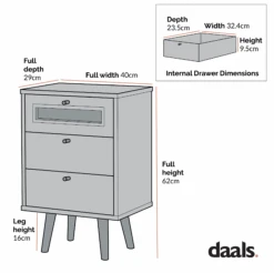 Anya Woven Rattan 3-Drawer Bedside Table In White 15 Anya Woven Rattan 3-Drawer Bedside Table In White -Daals FT BST 002 CHART 2