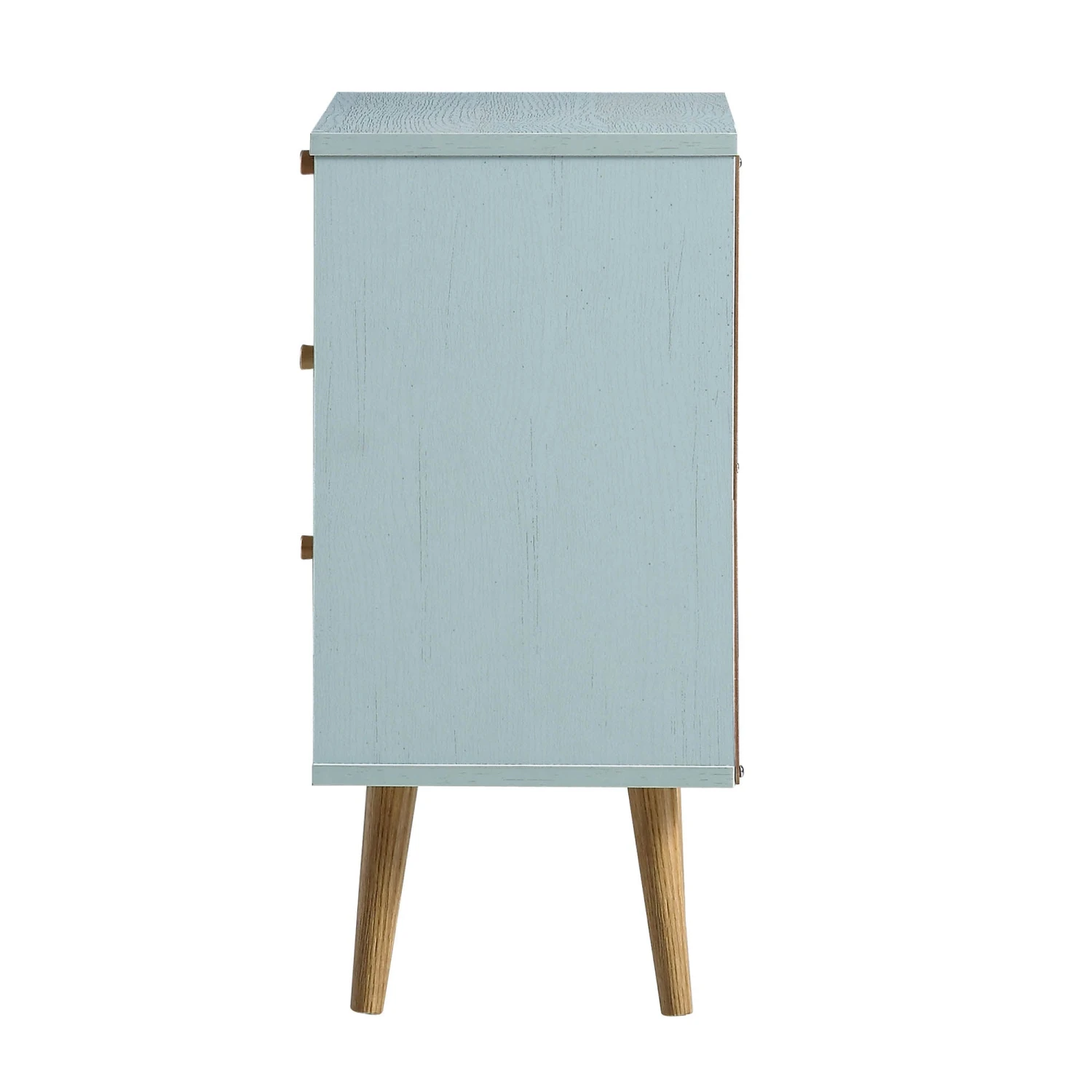 Anya Woven Rattan 3-Drawer Bedside Table In Mint Colour 7 Anya Woven Rattan 3-Drawer Bedside Table In Mint Colour - Image 7