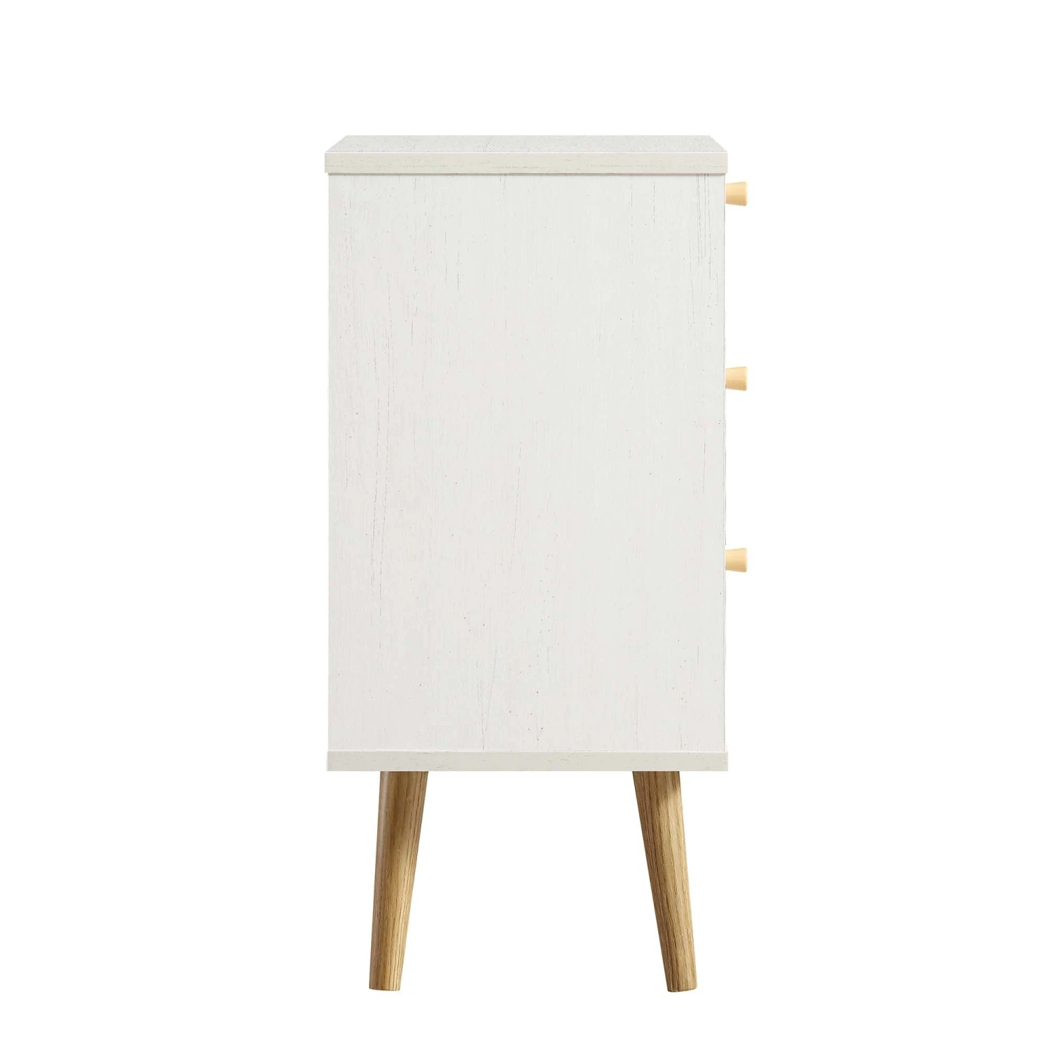 Anya Woven Rattan 3-Drawer Bedside Table In White 7 Anya Woven Rattan 3-Drawer Bedside Table In White - Image 7